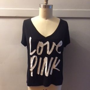 PINK v neck tshirt in women